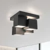 JUST LIGHT. Loftlampe Tetris, jern, 3000 K, sort