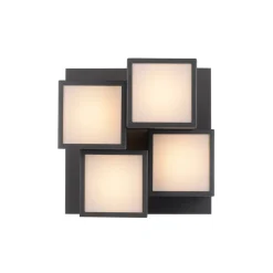 JUST LIGHT. Loftlampe Tetris, jern, 3000 K, sort