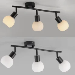 JUST LIGHT. Loki loftlampe, 3 lyskilder, lang, sort, jern