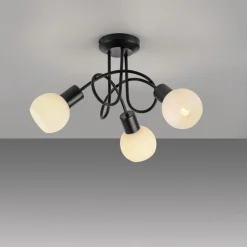 JUST LIGHT. Loki loftlampe, 3 lyskilder, rund, sort, jern