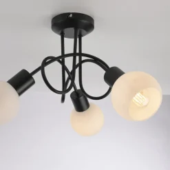 JUST LIGHT. Loki loftlampe, 3 lyskilder, rund, sort, jern