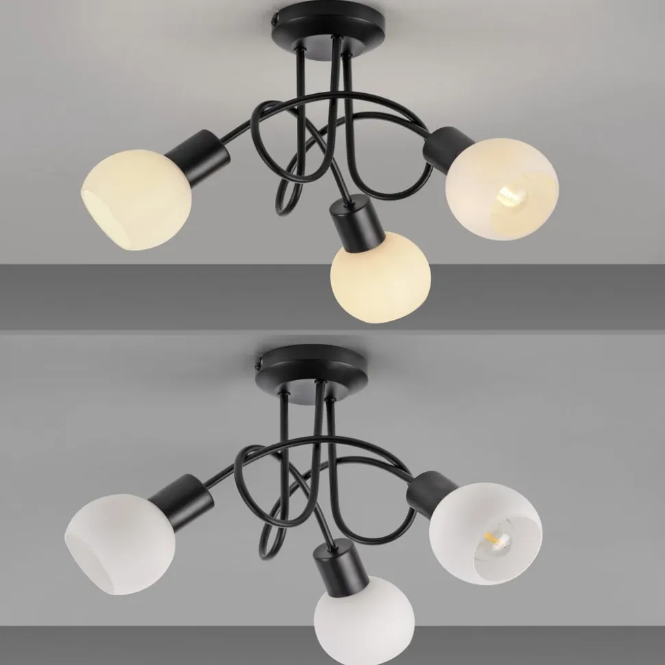 JUST LIGHT. Loki loftlampe, 3 lyskilder, rund, sort, jern