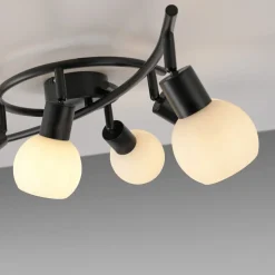 JUST LIGHT. Loki loftlampe, 6 lyskilder, sort, jern, glas