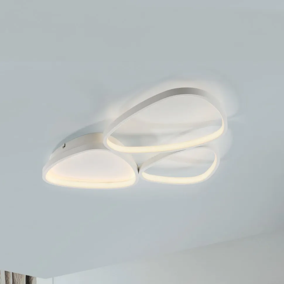 JUST LIGHT. Pebbles loftlampe, hvid, dæmpbar