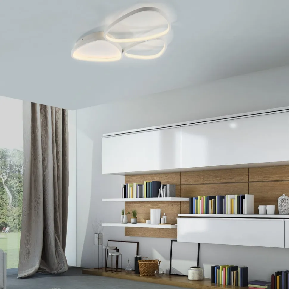 JUST LIGHT. Pebbles loftlampe, hvid, dæmpbar