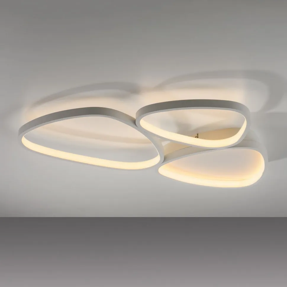 JUST LIGHT. Pebbles loftlampe, hvid, dæmpbar