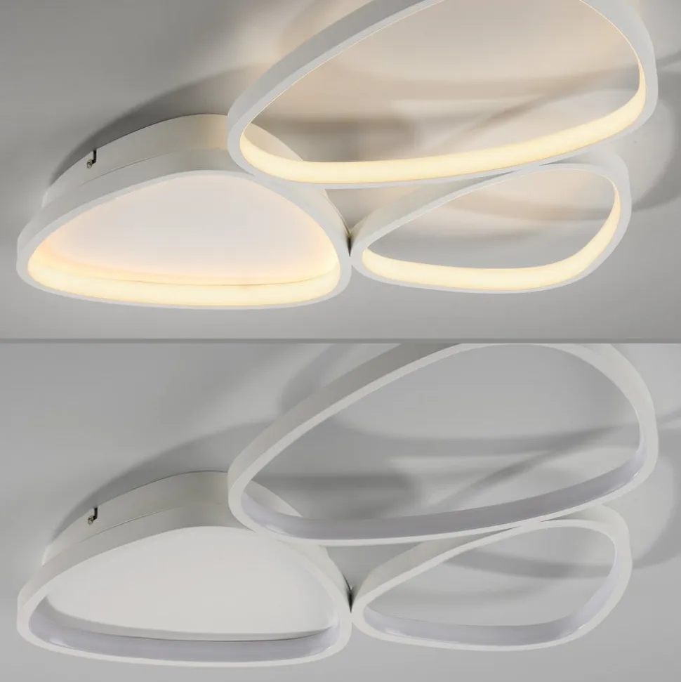 JUST LIGHT. Pebbles loftlampe, hvid, dæmpbar