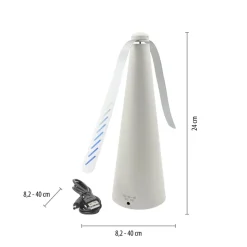 JUST LIGHT. Swat fluepiskeris, batteridrevet, hvid