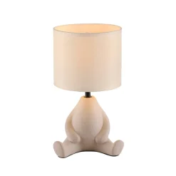 JUST LIGHT. Ted bordlampe, keramik, siddende, sandbeige