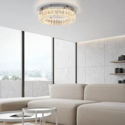 JUST LYS. Kulunka loftlampe, jern, krystalglas