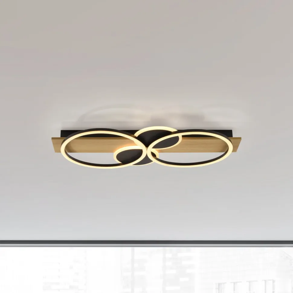 JUST LYS. Trooper loftlampe, jern, træ