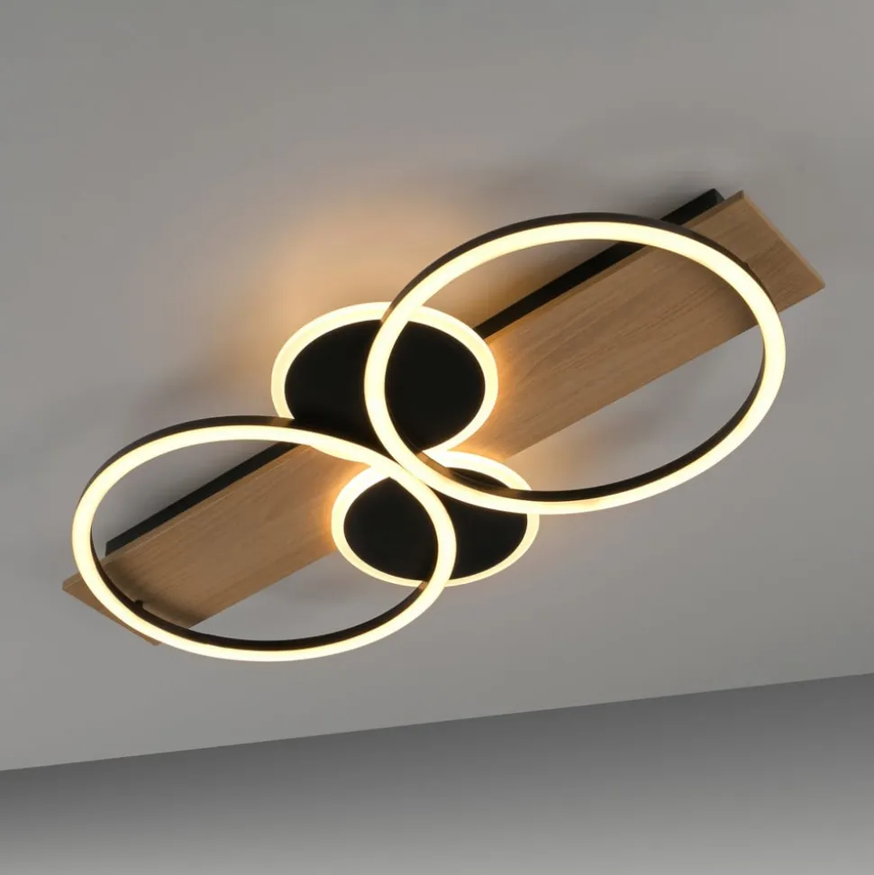 JUST LYS. Trooper loftlampe, jern, træ