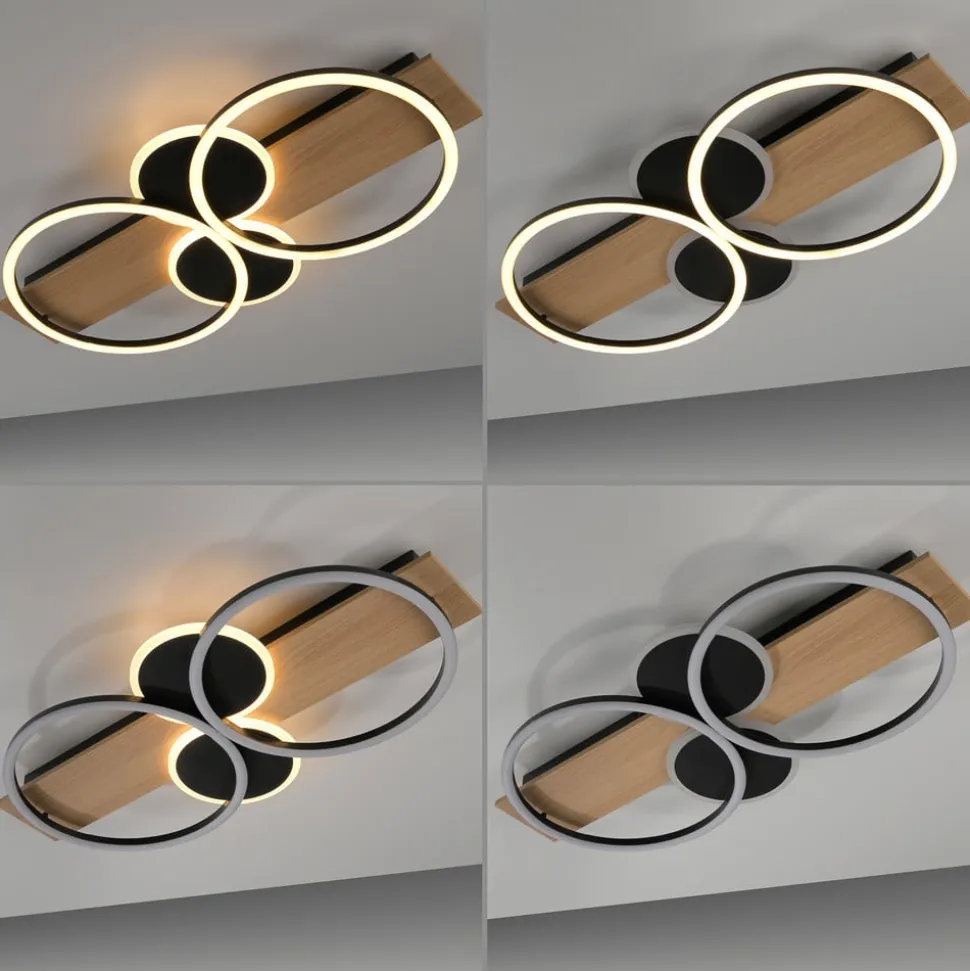 JUST LYS. Trooper loftlampe, jern, træ