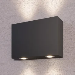 Kantet udendørs væglampe Henor med 4 LED