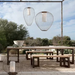 Karman Cell - burformet bordlampe, Ø 55 cm, bronze