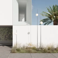 Karman lampe med jordspyd Atmosphere, sort 178 cm plast