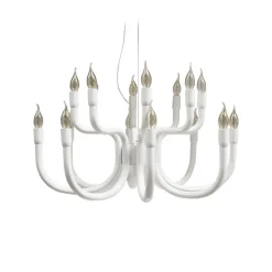 Karman Snoob lysekrone, hvid, Ø 73 cm, aluminium, 20-lys.