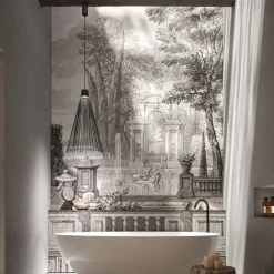 Karman udendørs LED-hængelampe Ikonika, sort, Ø 40 cm, IP55