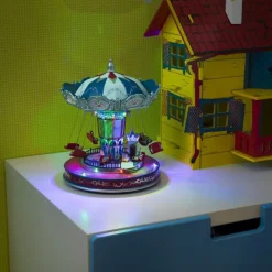 Karrusel borddekoration, farverige LED’er og musik