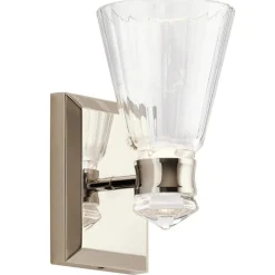 Kayva LED-væglampe, IP44, 1-lys, poleret nikkel