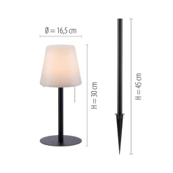 Keno LED-bordlampe jordspyd, trækafbryder, batteri