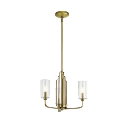 Kimrose hængelampe, 3 lyskilder, messing