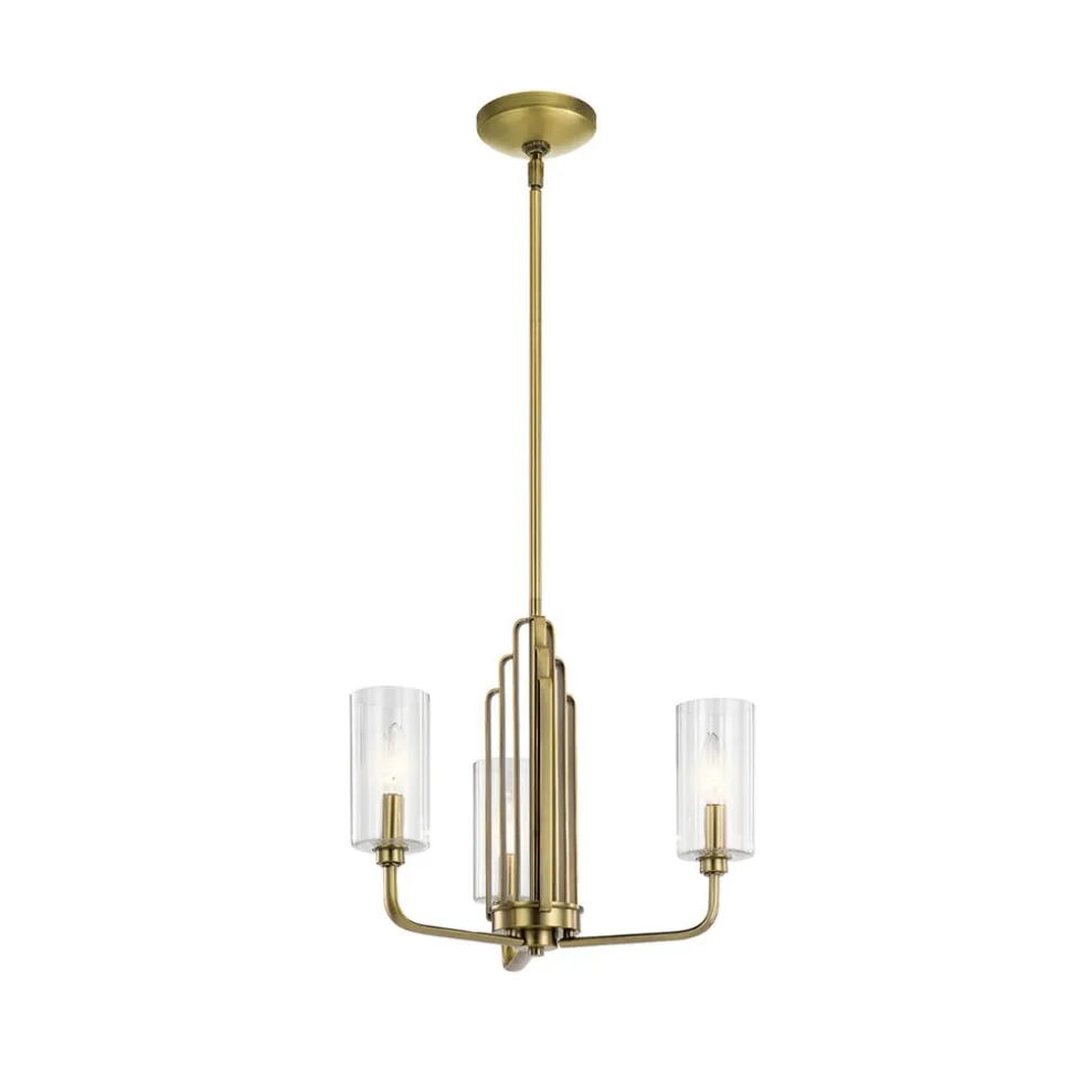 Kimrose hængelampe, 3 lyskilder, messing