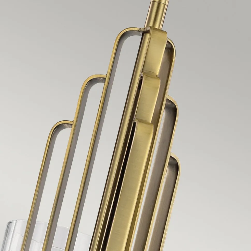 Kimrose hængelampe, 3 lyskilder, messing