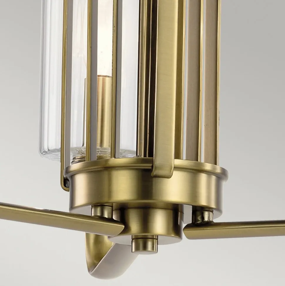 Kimrose hængelampe, 3 lyskilder, messing