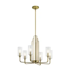 Kimrose lysekrone, 6 lyskilder, messing