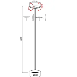 Kitel 79 LED-uplight med delt skærm