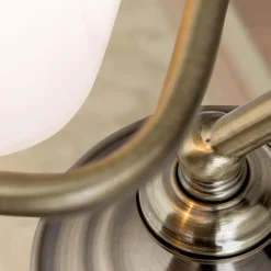 Klassisk bank bordlampe Zora med glasskærm