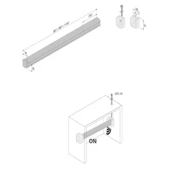 Klædeskabslampe med sensor, 100 cm