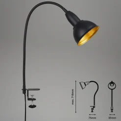 Klemmelampe Hygge Comfort light Retro, sort