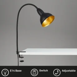 Klemmelampe Hygge Comfort light Retro, sort