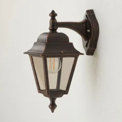 Kobberfarvet udendørs væglampe Toulouse, pendel