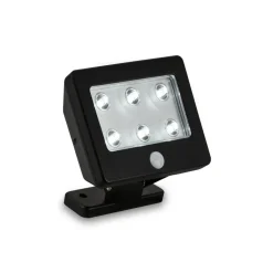 Kollig udendørs LED-spot med sensor, IP54, sort