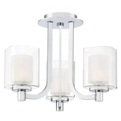 Kolt IP44-loftslampe med dobbelte glasskærme