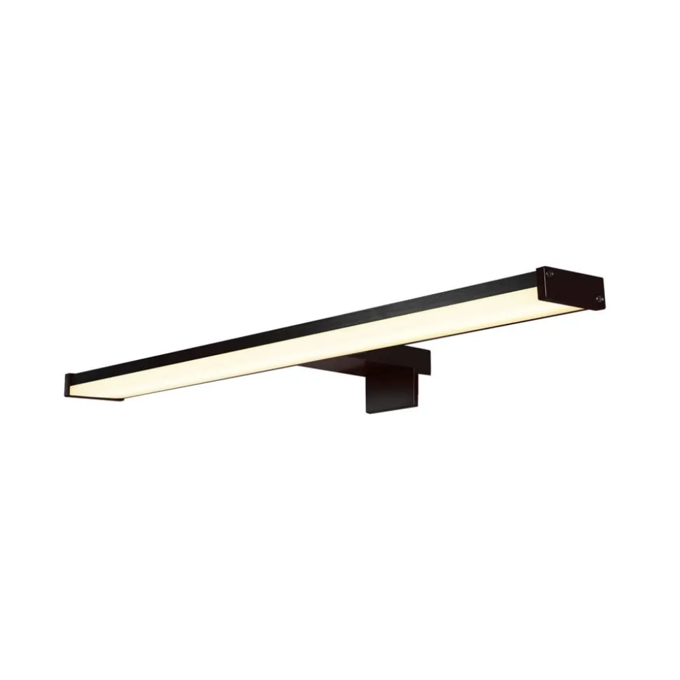 Kos LED-spejllampe, bredde 60 cm, sort aluminium IP44