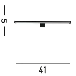 Kos LED-spejllampe, bredde 40 cm, sort aluminium IP44