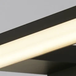 Kos LED-spejllampe, bredde 40 cm, sort aluminium IP44