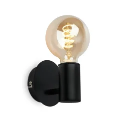 Kosol væglampe til badeværelse, IP44, E27, sort