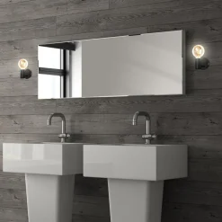 Kosol væglampe til badeværelse, IP44, E27, sort