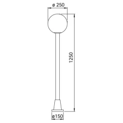 KRISTALLKUGEL gadebelysning i sort