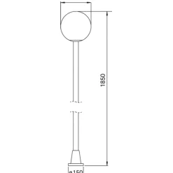 KRISTALLKUGEL lampemast i sort