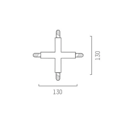 Krydsstik til Volare 2-fase skinne sort