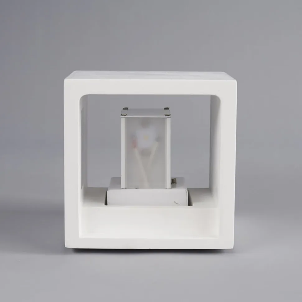 Kubusformet LED-væglampe Marita lavet af gips