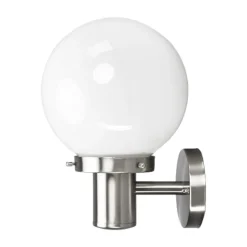 Kugleformet udendørs væglampe Samuel, stål