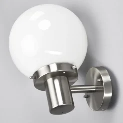 Kugleformet udendørs væglampe Samuel, stål