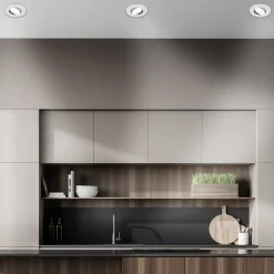 Kulana A indbygningslampe, mat krom, 4000K, sæt med 3 stk